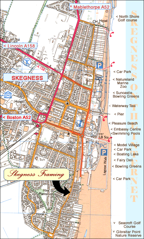 Map of Skegness - directions to Skegness Framing